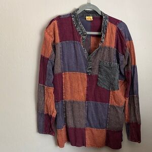 Karma Circle U.S.A Patchwork Long Sleeve Shirt size large/XL